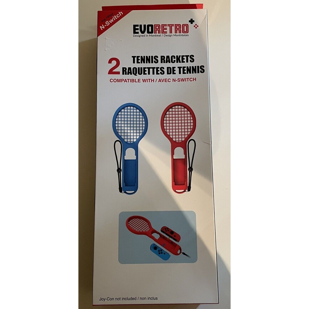 Evoretro 2 Pack Tennis Racket Attachment For Nintendo Switch NEW